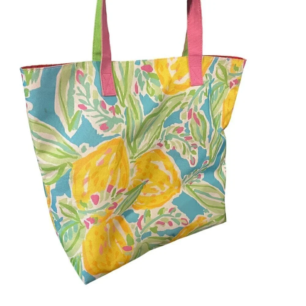 Lilly Pulitzer Estee Lauder Women's Tote Lilly's Lemon Print Bag Carryall 17